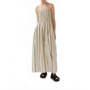NEW FOEMINA liv ruched bodice dress in stripe jacquard